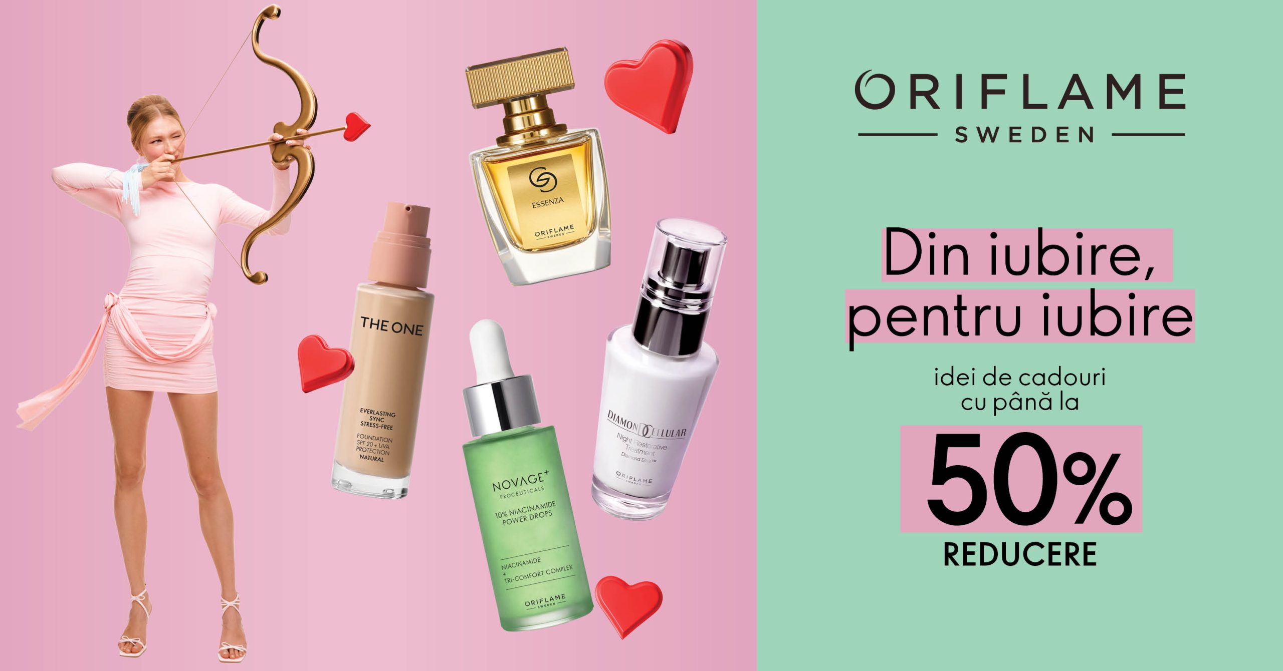 Valentine’s Day Cluj, cosmetice Oriflame cadou, parfumuri pentru iubită, skincare cadou, seturi cosmetice reduceri, idei cadouri pentru femei